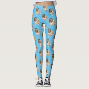Rough Collie Cartoon Illustration Leggings