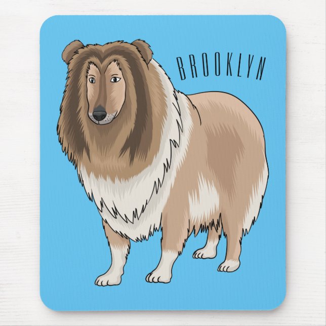 Rough Collie Cartoon Illustration Mousepad (Vorne)