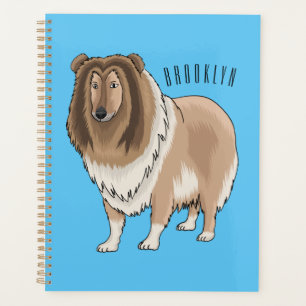 Rough Collie Cartoon Illustration Planer