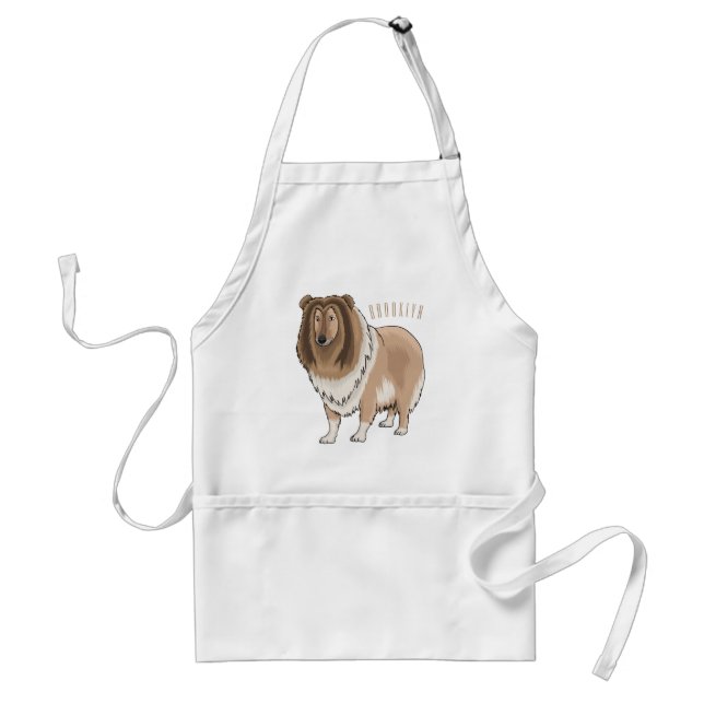 Rough Collie Cartoon Illustration Schürze (Vorne)