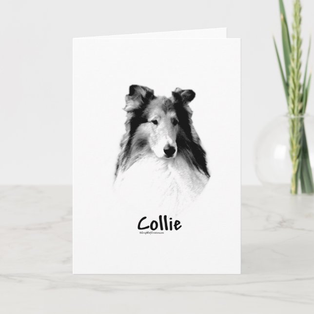 Rough Collie Charcoal Feiertagskarte (Vorderseite)