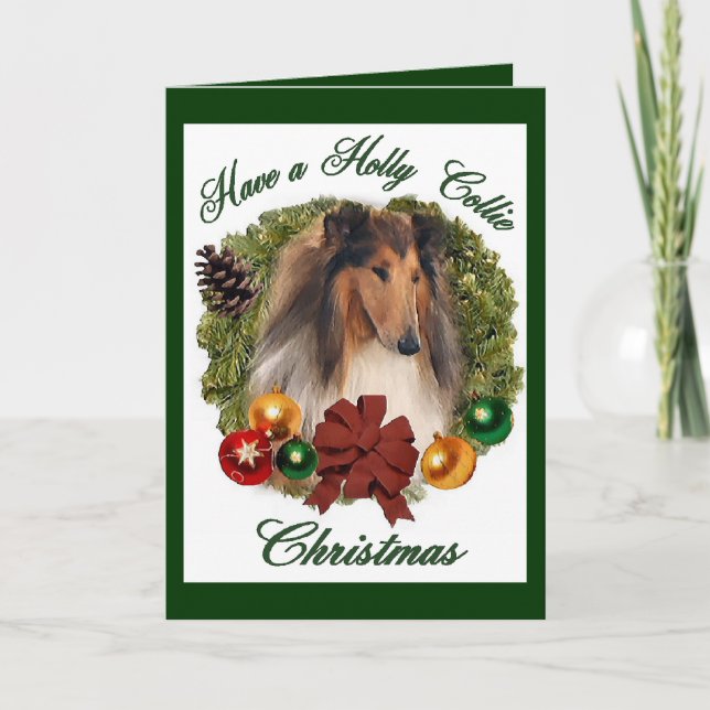 Rough Collie Christmas Geschenke Feiertagskarte (Vorderseite)