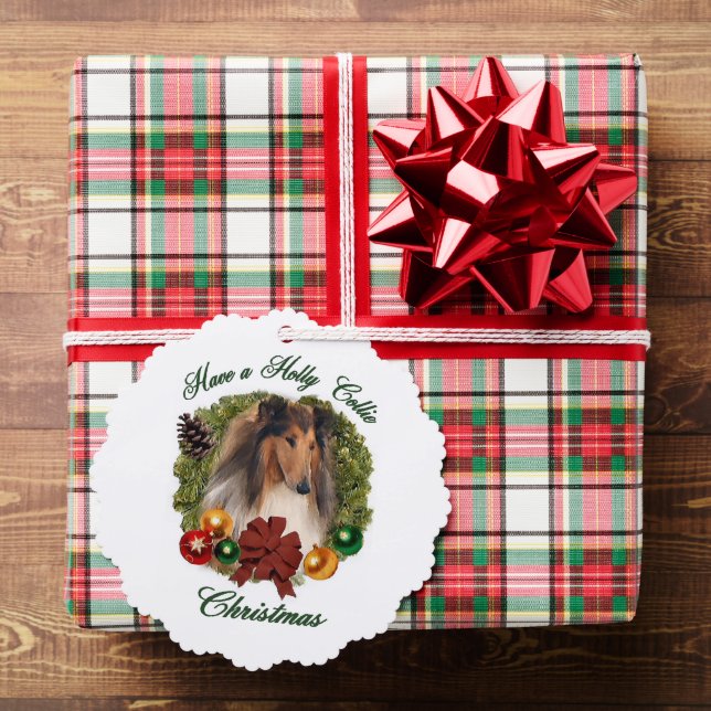 Rough Collie Christmas Geschenke Ornament Karte (Insitu (Geschenk))