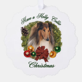 Rough Collie Christmas Geschenke Ornament Karte