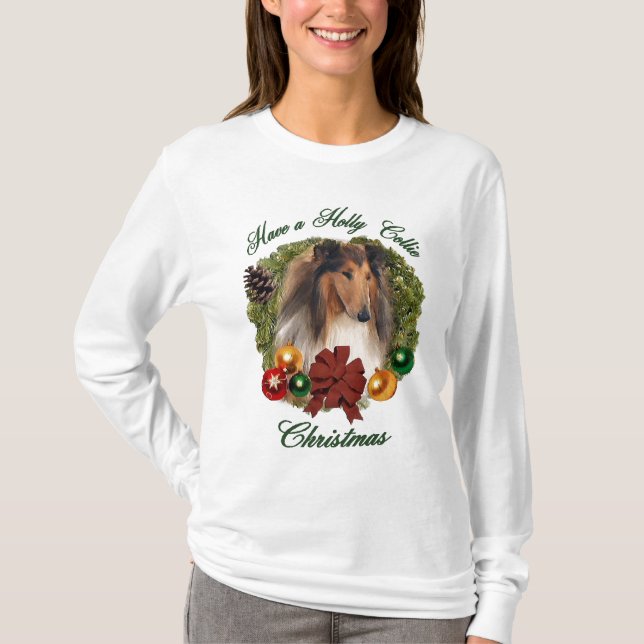 Rough Collie Christmas Geschenke T-Shirt (Vorderseite)