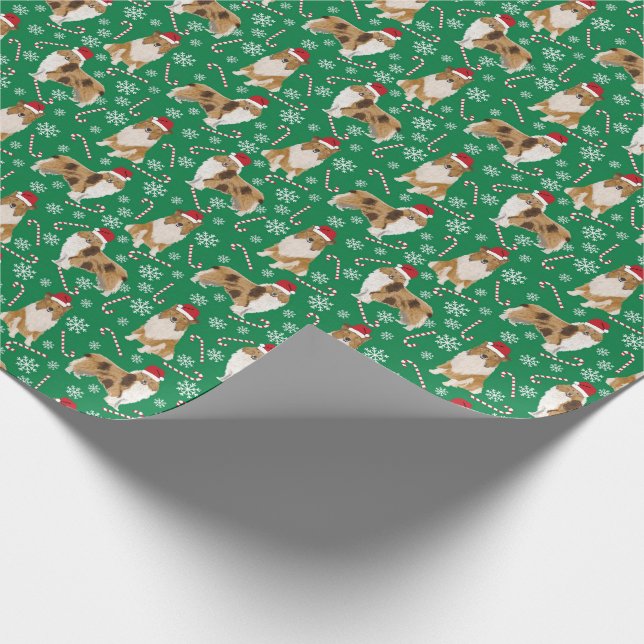 Rough Collie Christmas Wrapper Geschenkpapier (Ecke)