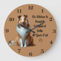 Rough Collie Clock