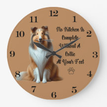 Rough Collie Clock