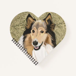 Rough Collie, Collie-Portrait, lang haarig Notizbuch
