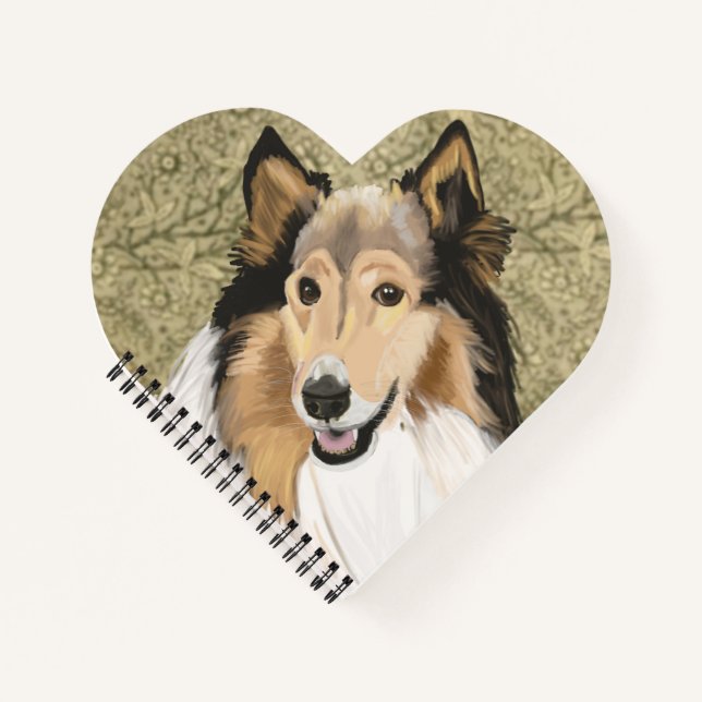 Rough Collie, Collie-Portrait, lang haarig Notizbuch (Vorderseite)