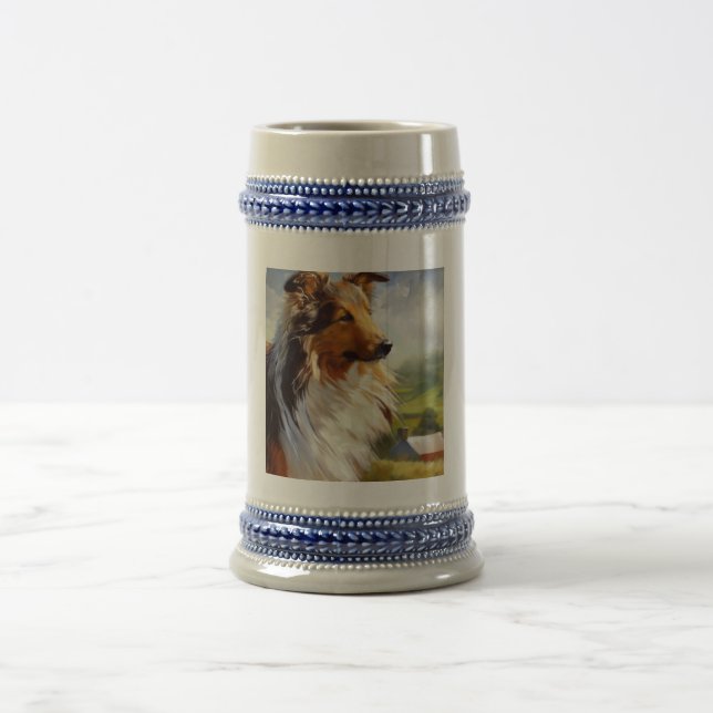 Rough Collie Dog Bierglas (Mittel)