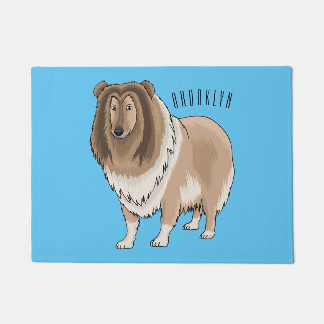 Rough collie dog cartoon illustration  fußmatte (Vorderseite)