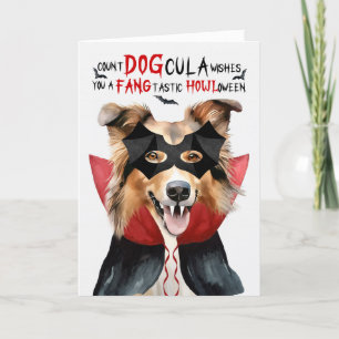 Rough Collie Dog Count DOGcula Halloween Feiertagskarte