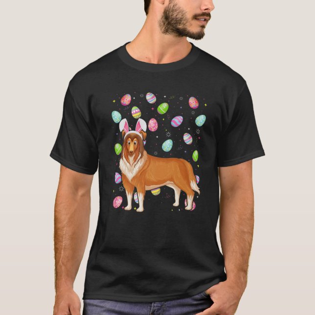 Rough Collie Dog Easter Egg Lover Rough Collie Eas T-Shirt (Vorderseite)