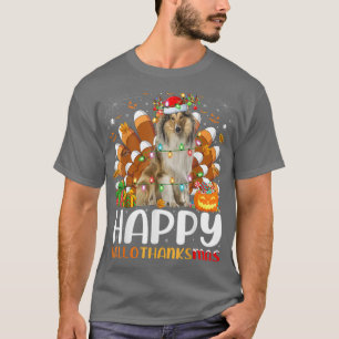 Rough Collie Dog Halloween Weihnachtsfeiertag T-Shirt