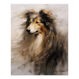 Rough Collie Dog im Wind 005 - Yacobsen Derosa Poster
