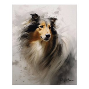 Rough Collie Dog im Wind 2001 - Yacobsen Derosa Poster
