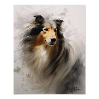 Rough Collie Dog im Wind 2001 - Yacobsen Derosa Poster