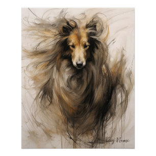 Rough Collie Dog im Wind 2004 - Yacobsen Derosa Poster
