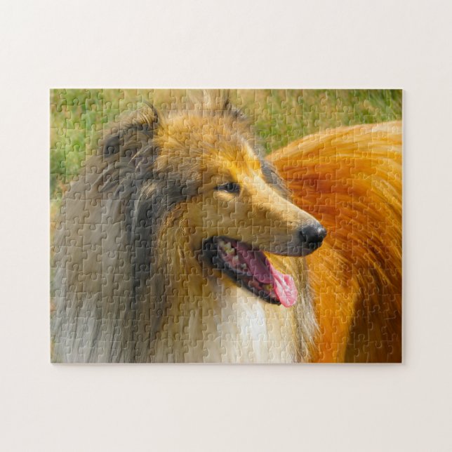 Rough Collie Dog Jigsaws. Puzzle (Horizontal)