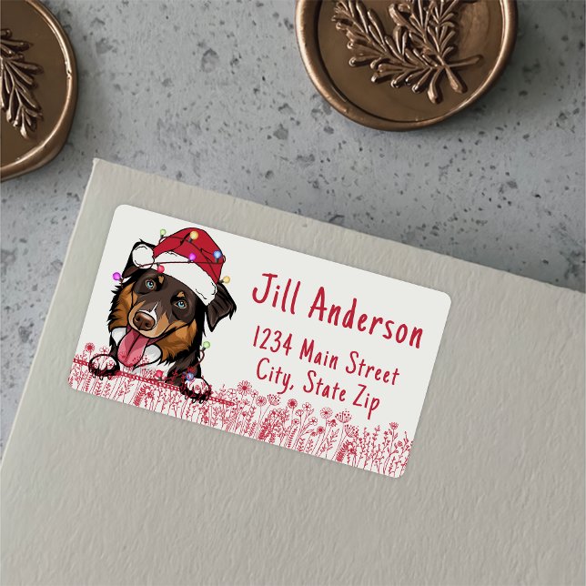 Rough Collie Dog Personalisiert Zeichnend Hand Adressaufkleber (Von Creator hochgeladen)