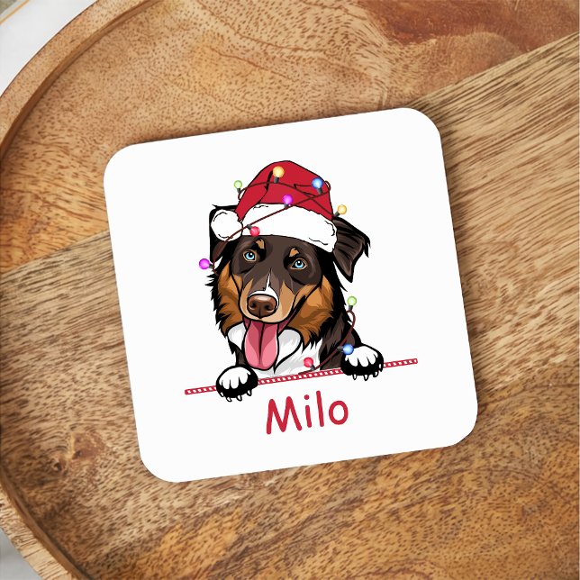 Rough Collie Dog Personalisiert Zeichnend Hand Rechteckiger Pappuntersetzer (Von Creator hochgeladen)