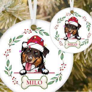 Rough Collie Dog Personalisiertes Weihnachtsgesche Keramik Ornament