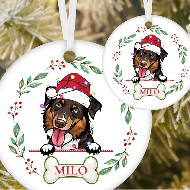 Rough Collie Dog Personalisiertes Weihnachtsgesche Keramik Ornament (Von Creator hochgeladen)