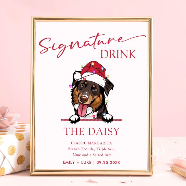 Rough Collie Dog Wedding Signature Drink Sign Poster (Von Creator hochgeladen)