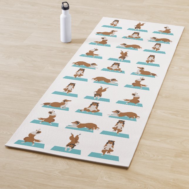 Rough Collie dog Yoga Mat Yogamatte (Beispiel)