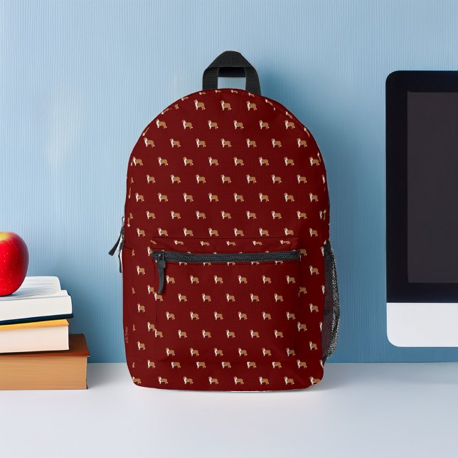 Rough Collie Dogs Pattern Personalisiert Bedruckter Rucksack (Von Creator hochgeladen)