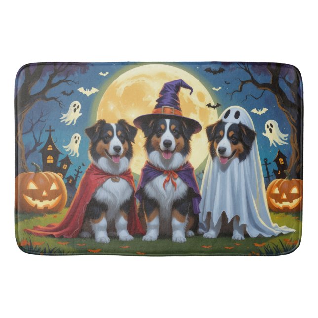 Rough Collie Dogs Pumpkin Halloween Funny Badematte (Vorderseite)