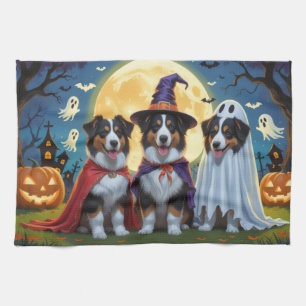 Rough Collie Dogs Pumpkin Halloween Funny Geschirrtuch