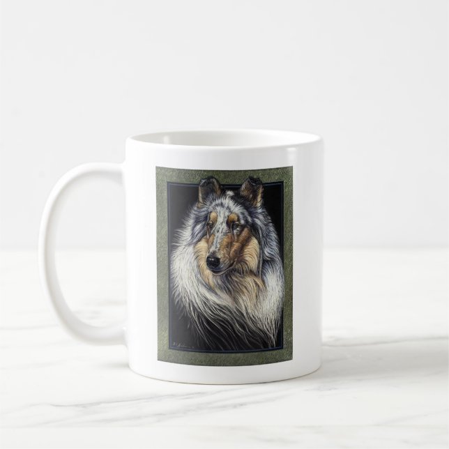 Rough Collie Fine Art von Locarno Kaffeetasse (Links)