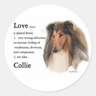 Rough Collie Gifts Runder Aufkleber