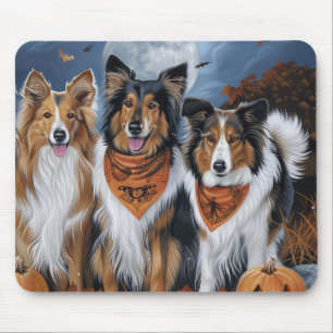 Rough Collie Halloween Spooky Mousepad