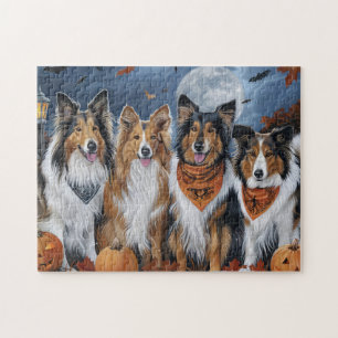 Rough Collie Halloween Spooky Puzzle