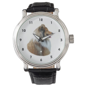 Rough Collie Hundeportrait Foto Armbanduhr