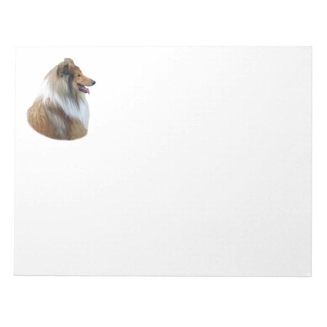 Rough Collie Hundeportrait Foto Notizblock (Vorderseite)