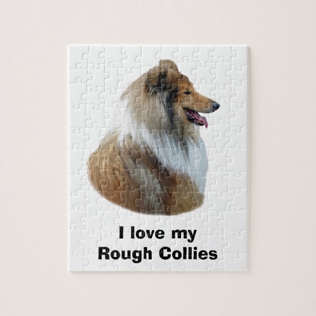 Rough Collie Hundeportrait Foto Puzzle (Vertikal)
