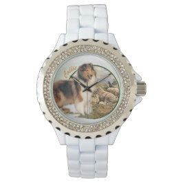 Rough Collie Keeper vom Schafe Armbanduhr