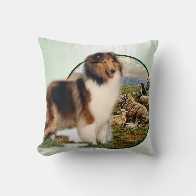 Rough Collie Keeper vom Schafe Kissen (Vorderseite)