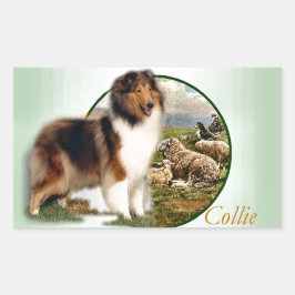 Rough Collie Keeper vom Schafe Rechteckiger Aufkleber