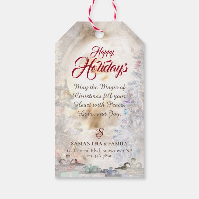 Rough Collie & Kitten - Personalisierte Weihnachte Geschenkanhänger (Rückseite)