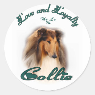 Rough Collie Kunstschätze Runder Aufkleber