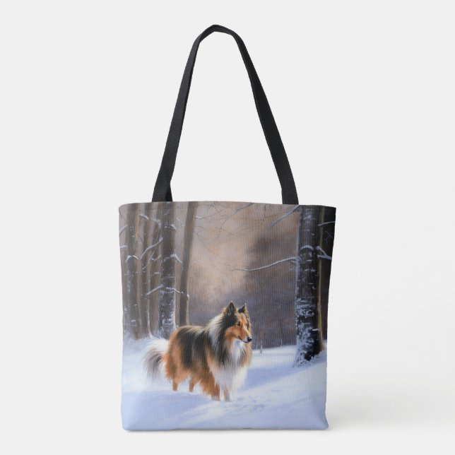 Rough Collie Let It Snow Weihnachten (Rückseite)