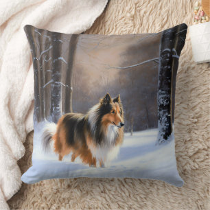 Rough Collie Let It Snow Weihnachten Kissen