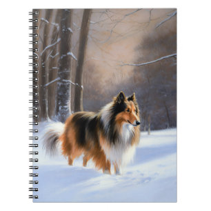 Rough Collie Let It Snow Weihnachten Notizblock