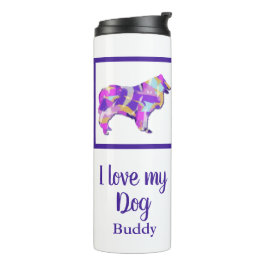 Rough Collie Niedlich Hund Silhouette PurplePY&B Thermosbecher