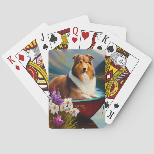 Rough Collie on a Paddle: Ein Landschaftliches Abe Spielkarten (Rückseite)